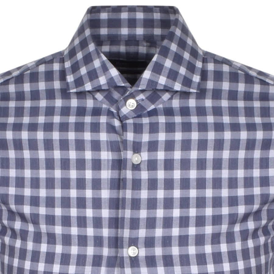 Alternative Image for ProductBOSS Jason Check Long Sleeved Shirt Navy3